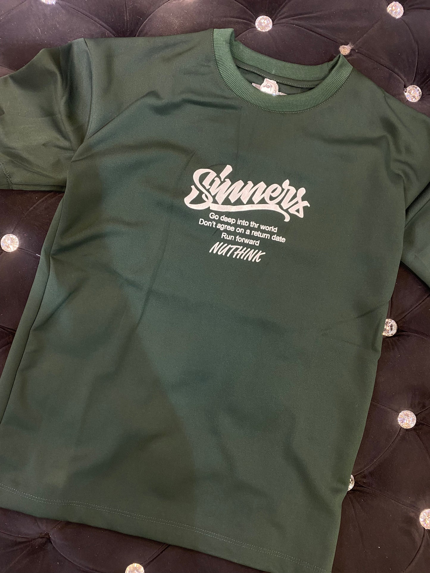 Sinners Olive Green Colour With Heavy Material Drop Shoulder 562701