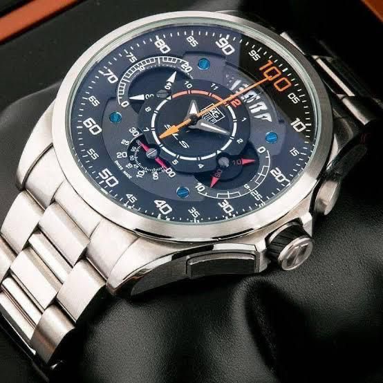 Gat Sliver Chain Black Dial Heavy Japanese Machinchery Men’s Watch 400823