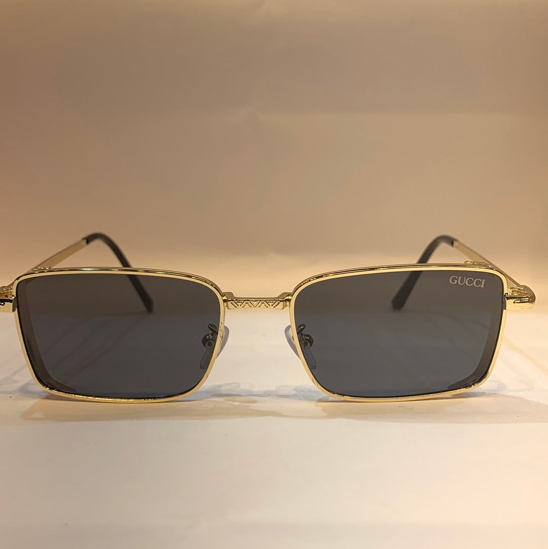 CUG Gold Frame Black Shade Small Frame Unisex Sunglass 2252