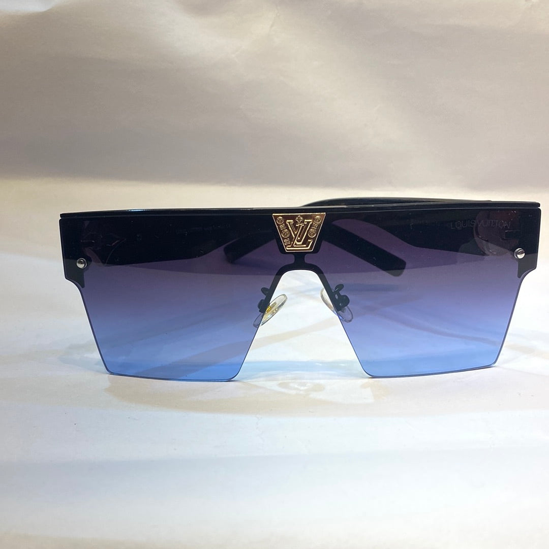 UOL Black Frame Blue Shade Unisex Branded Sunglasses R0215 5515-140