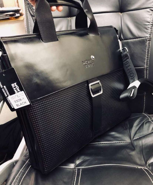NOM MON Black Colour With Multiple Zipper Laptop Bag 33081