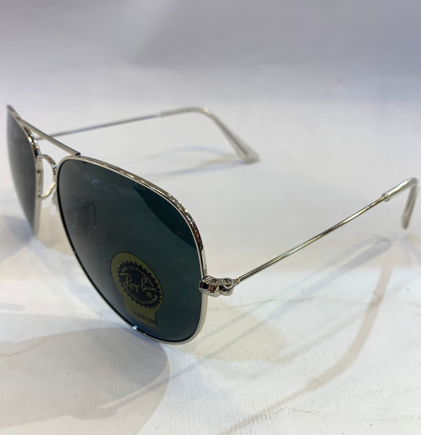 YAR RB Sliver Frame Black Shade Aviator Sunglasses RB3026 62 14-135