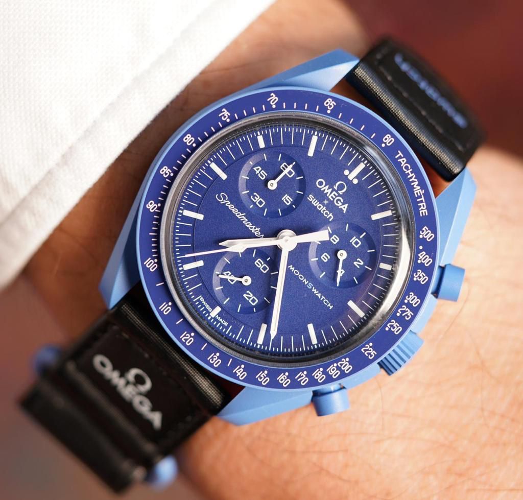 Nevy blue velcro strap blue ring blue Dail emo Men Watch