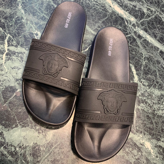 All Black Slippers