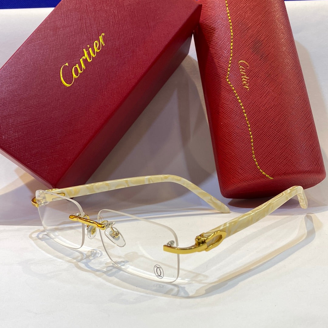 RAC Gold Cream Yellow Frame Transparent Shade Unisex Branded