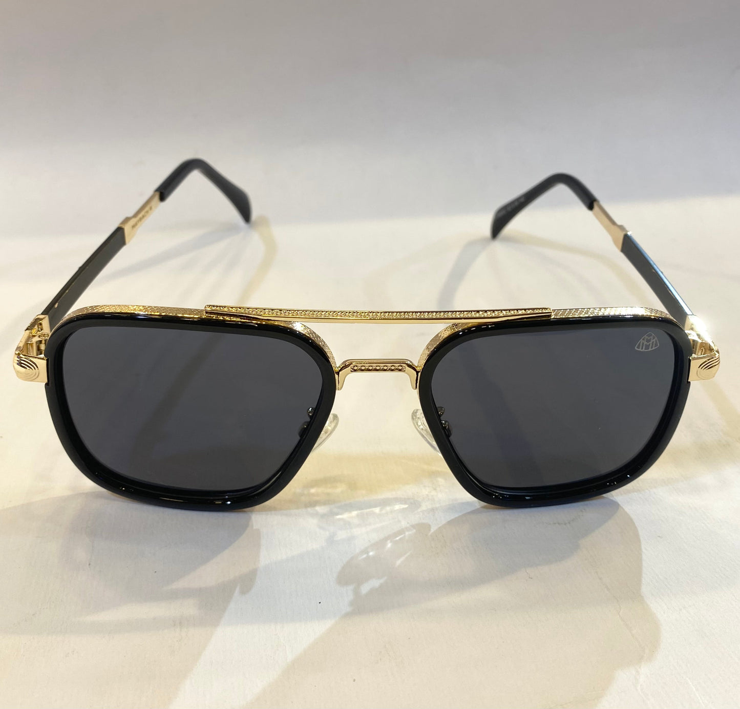 YAM Golden Black Frame Black Shade Sunglass ZS-98002 52 18-142