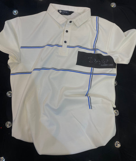HUL White Colour With Print Lycra Fabric Collar TShirt 989133