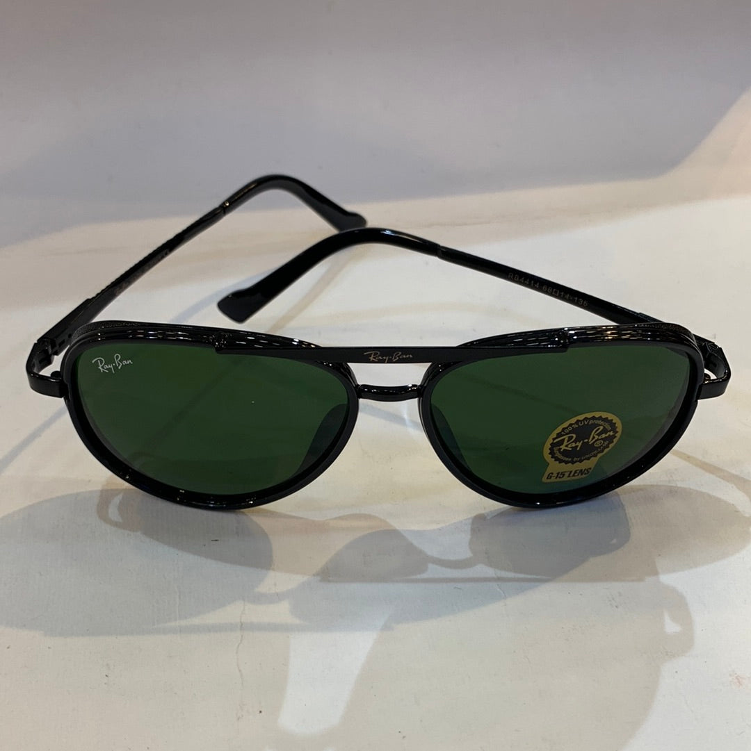 YAR RB Black Frame Green Shade Unisex Aviator Sunglass RB4414 68 14-135
