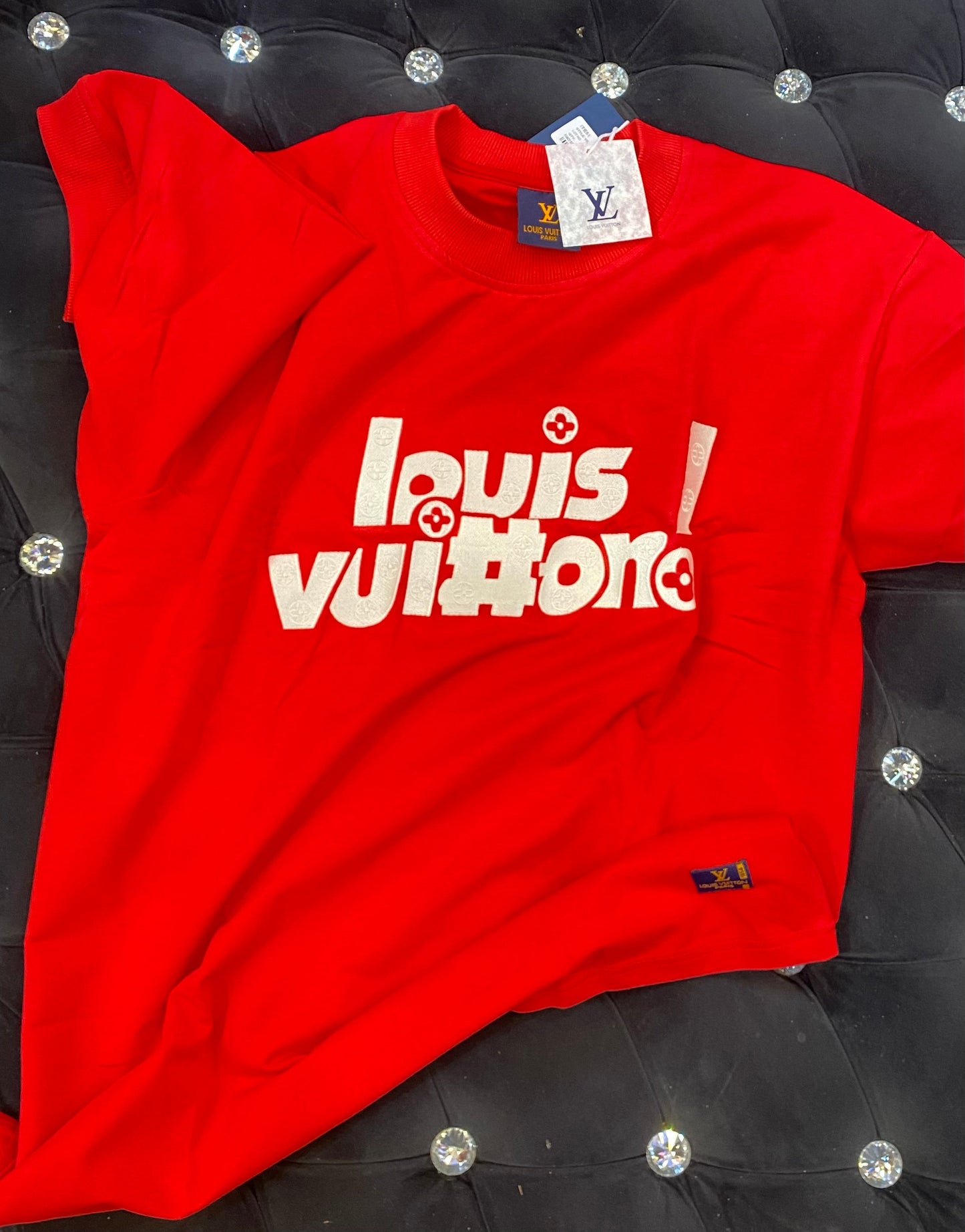 UOL VL Red Colour With Vl Embroidery Logo Down Drop Shoulder TShirt 510462