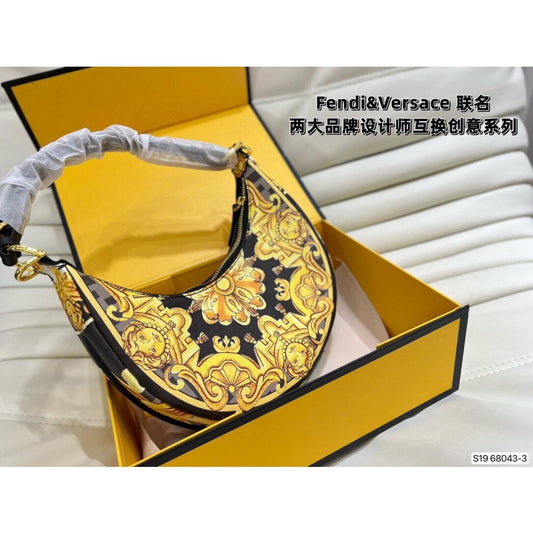 NEF Yellow Colour With Half Moon Bag Underarm Bag The Logo Metal Design Ladies Hand Bag 865447848003888