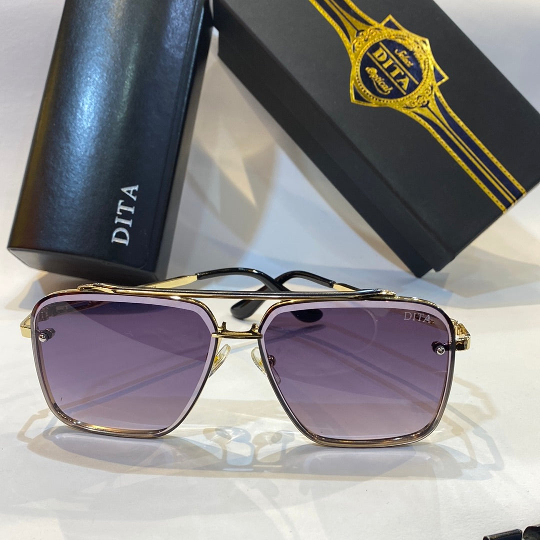 TID Gold Frame Blue Shade Unisex Branded DT002 62 18-145