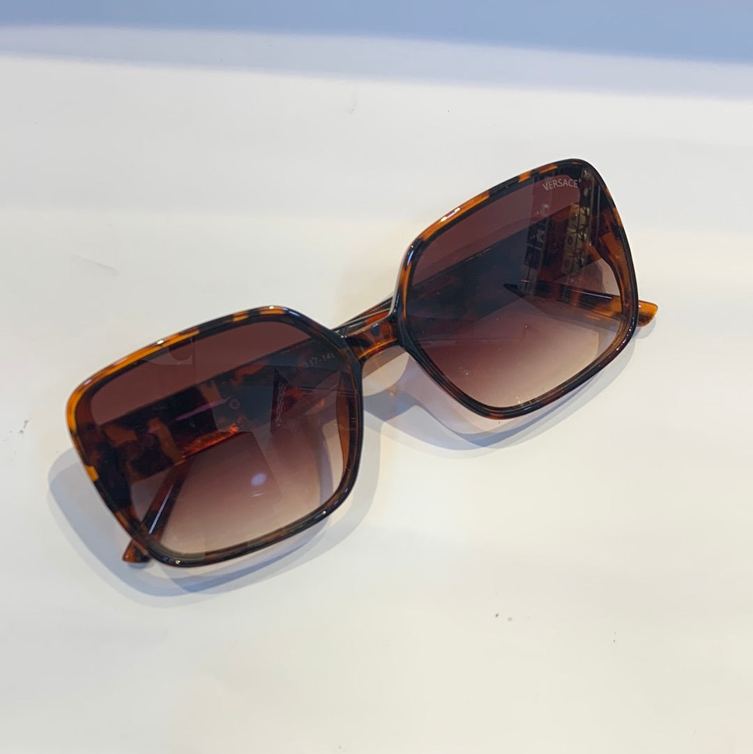 REV Leopard Frame Brown Shade Unisex Sunglass W9019 61 17-148