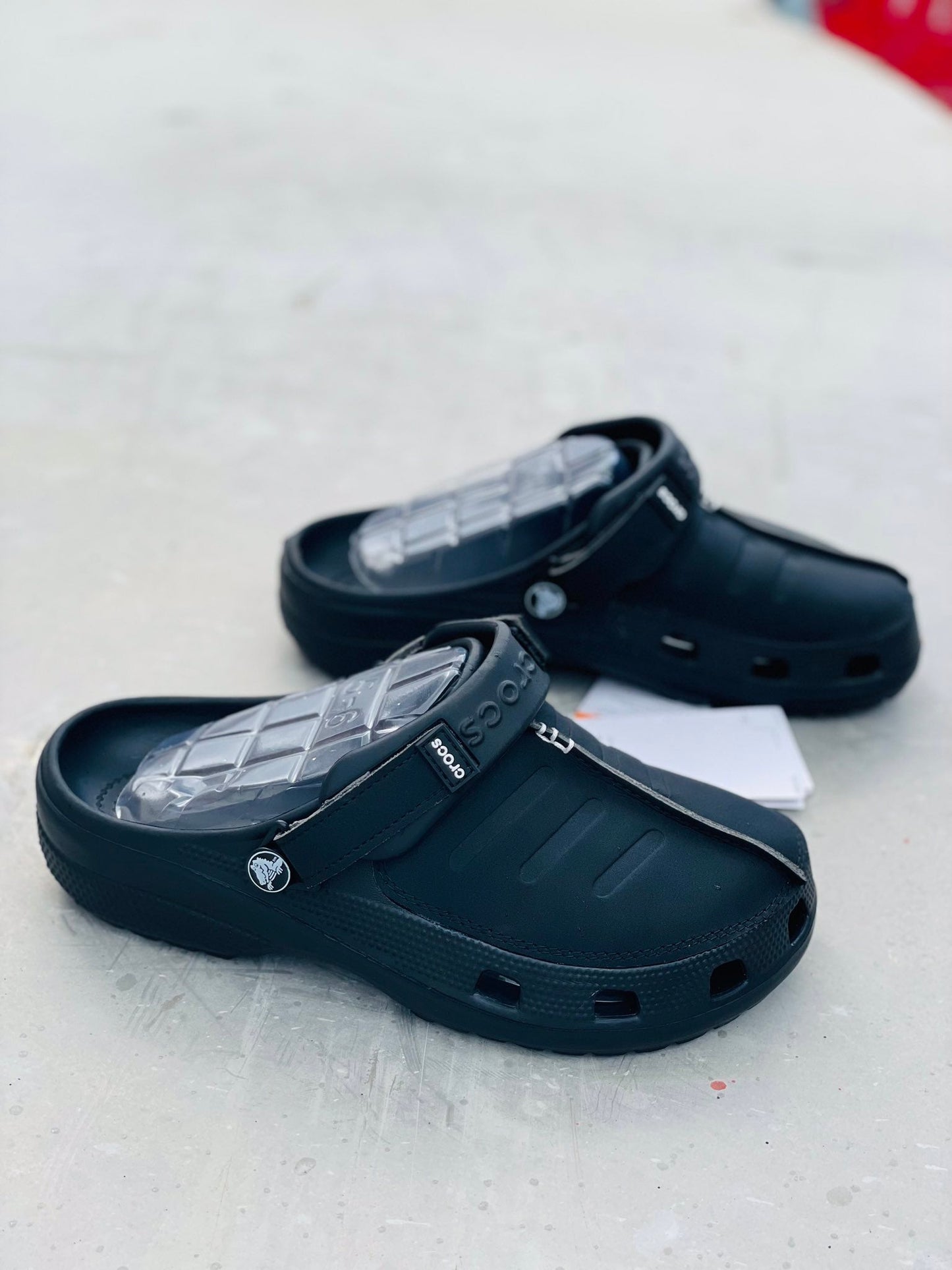 Black / Black Colour Yukon Stitch Silicone Men's Bogota Clog Platform Shoes Slip On Sandals Thick Sole Slide Shoes