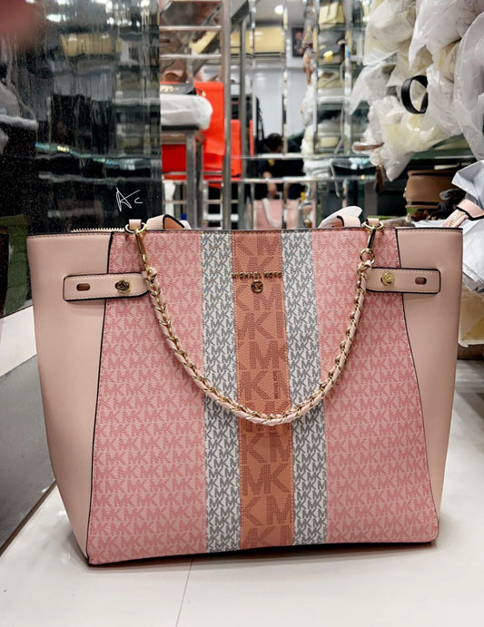 CIM MIC Pink White Ladies Tote Bag 9052