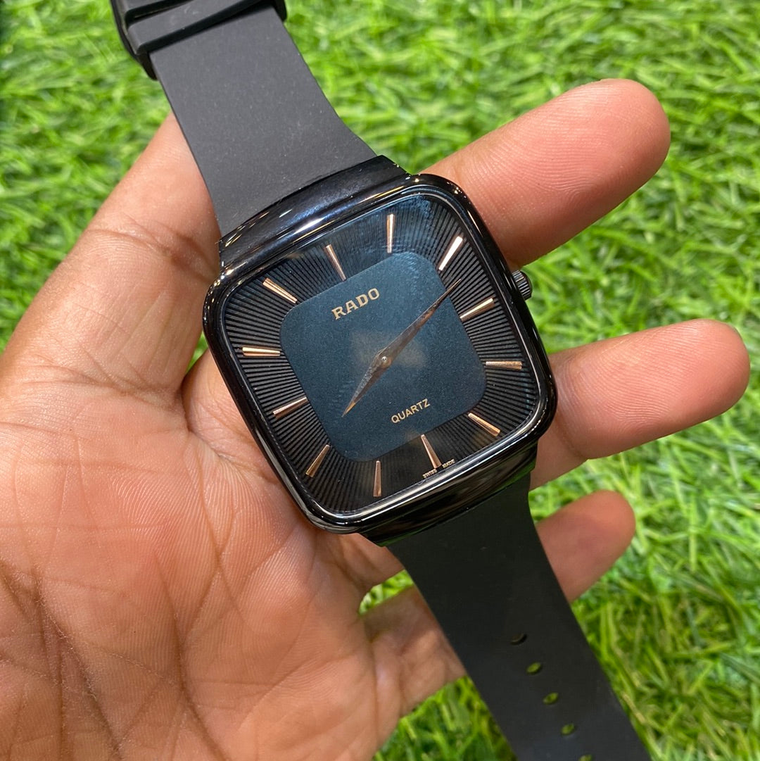 Black Silicon Strap Black Dial Rad Dar Slim Dial Fibre Men’s Watch