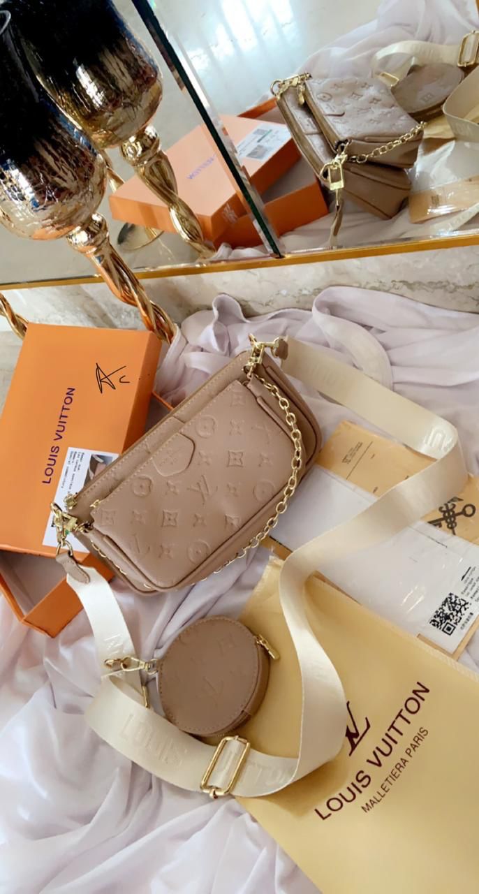 UOL VL Beige Colour With Monogram Design Ladies Side Sling Bag Ladies Bag