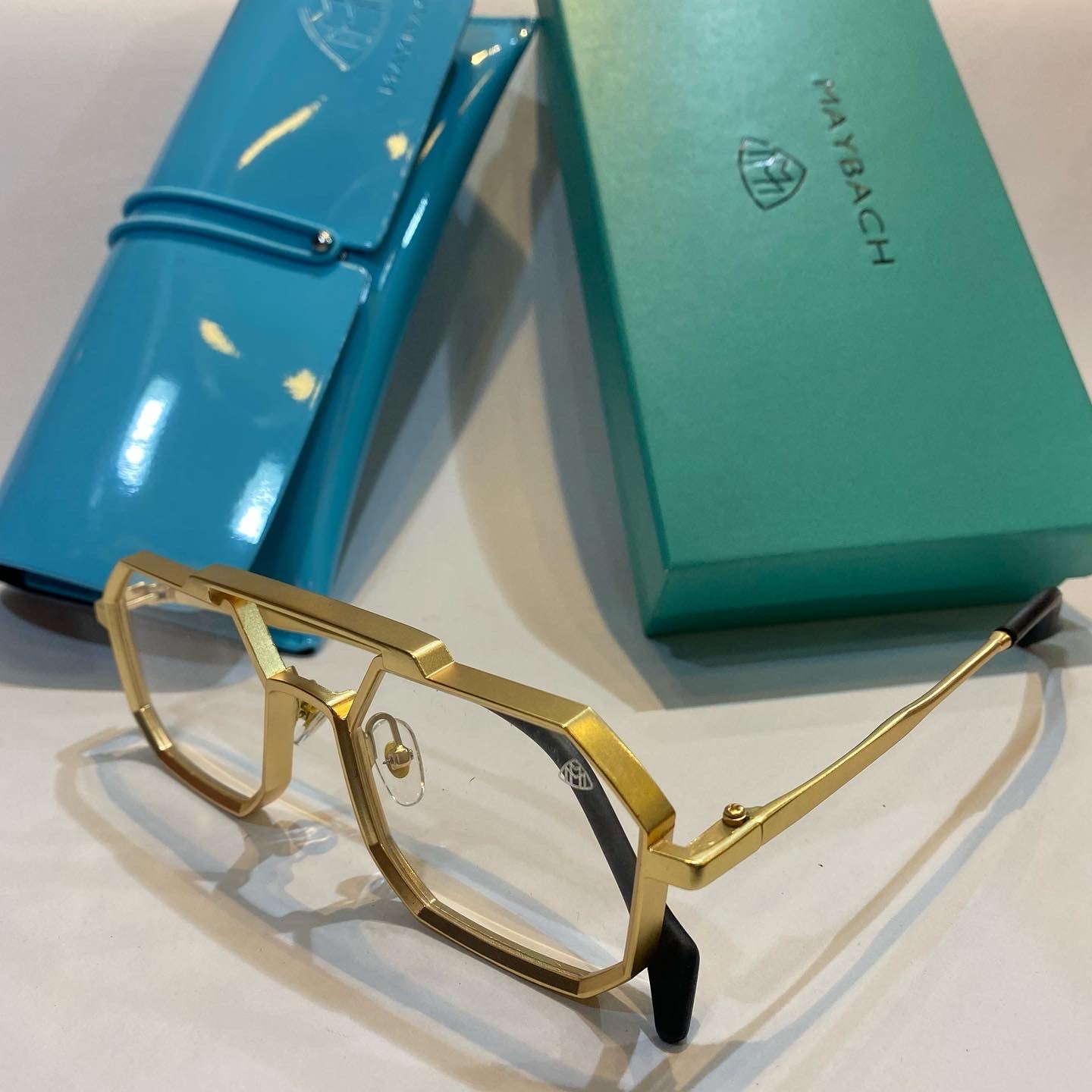 YAM Gold Frame Transparent Shade Unisex Branded Sunglasses
