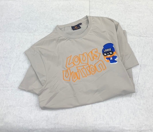 UOL VL Grey Colour With Front Embroidery Lycra Fabric Tshirt 50209