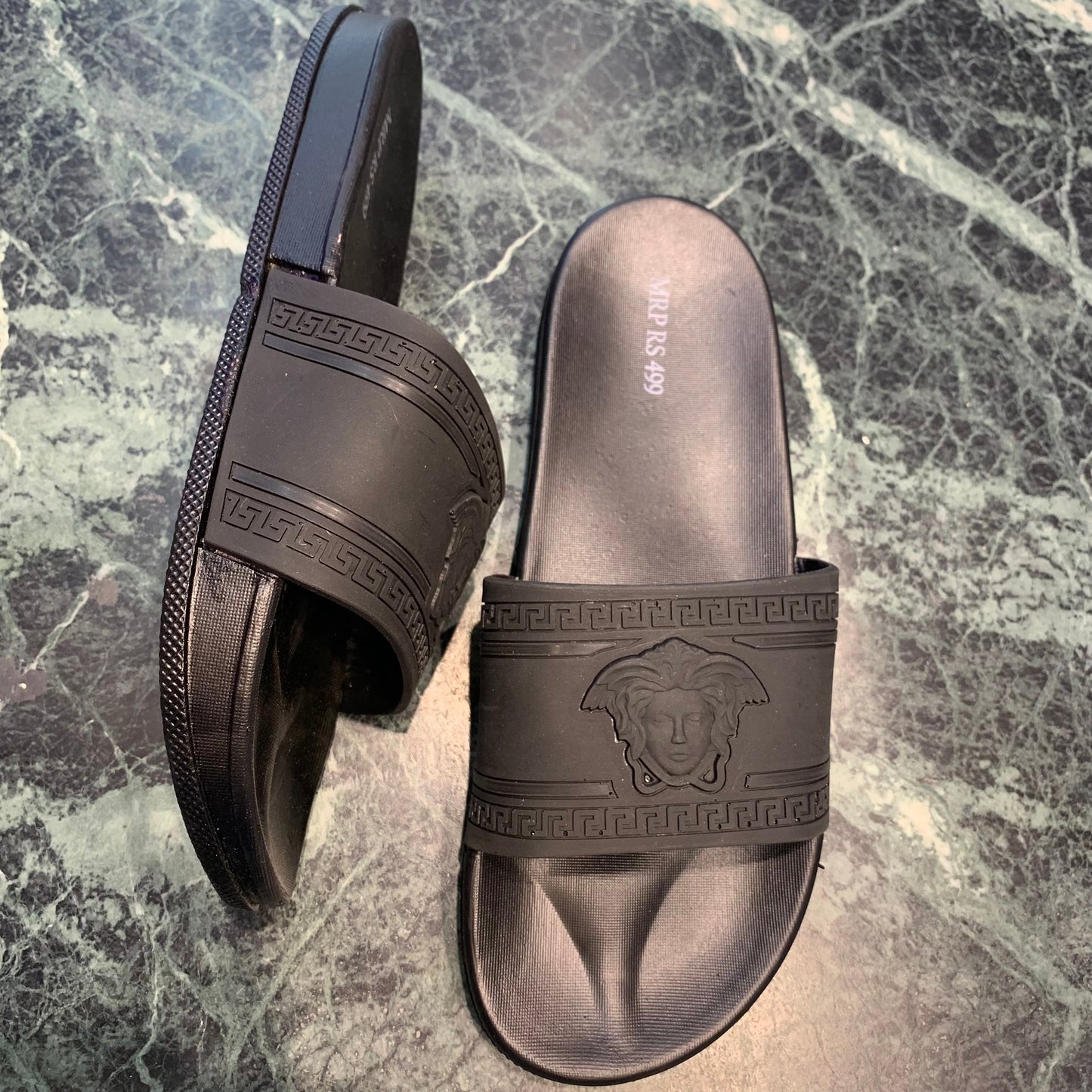 All Black Slippers