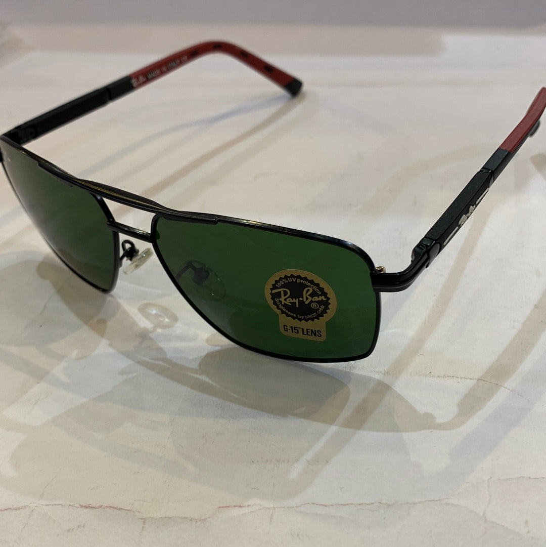 YAR RB Black Frame Green Shade Unisex Sunglass RB9713 56 14-142