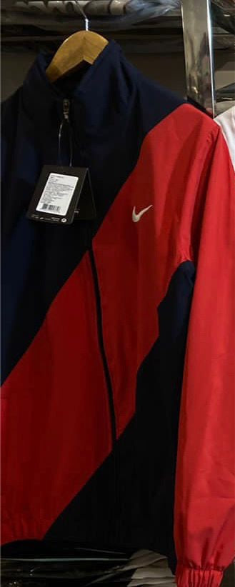 Nik Navy Blue Red  Colour With Nik White Logo Parachute jacket