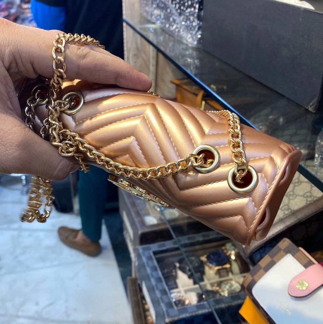 Peach Small Silicone Ladies Side Sling Hand Bag