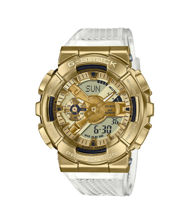 Ohsg Transparent Strap Gold Colour Glossy Dial Sports Watch