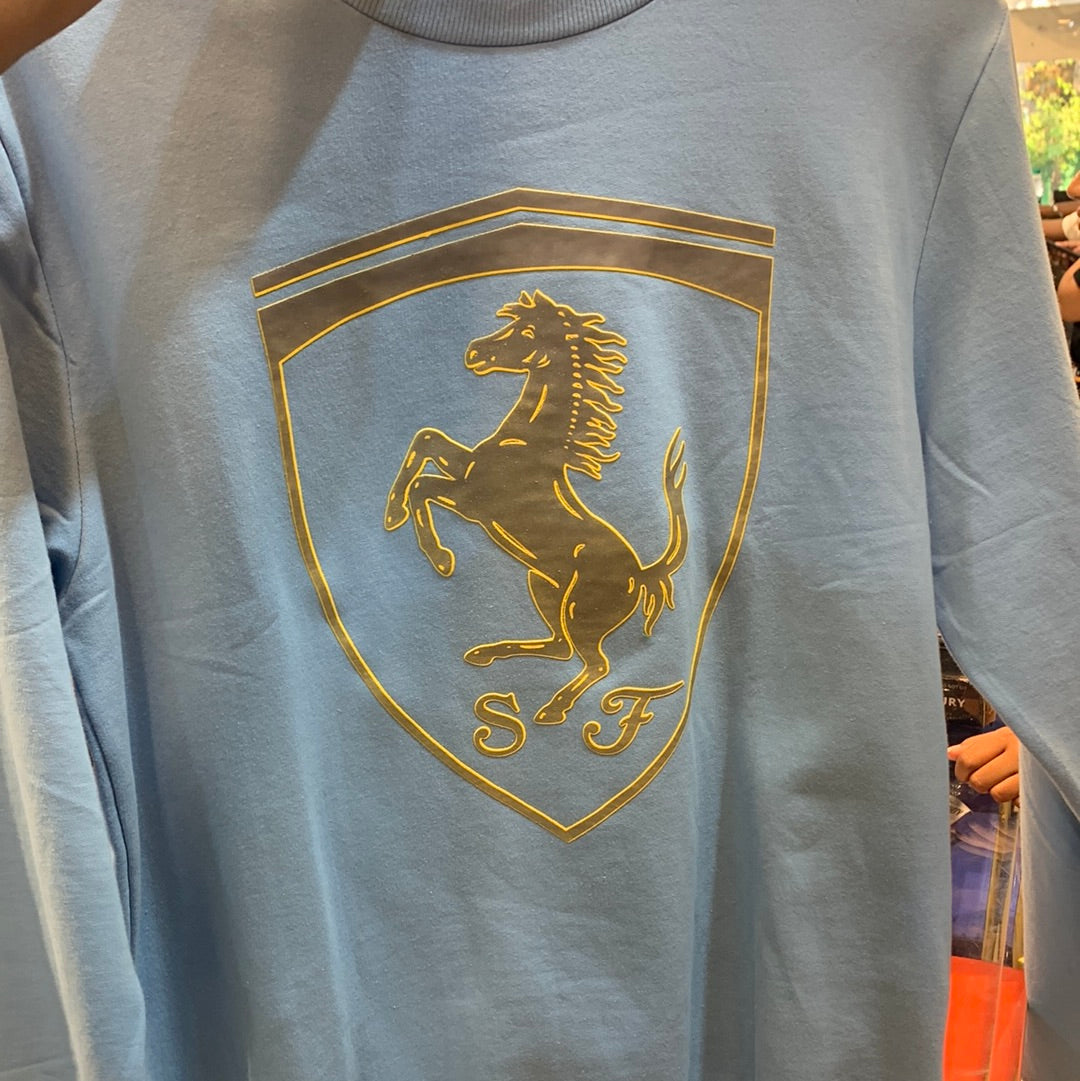 MUP  sky blue  silver yellow print Full Sleeve Sweatshirt 52621