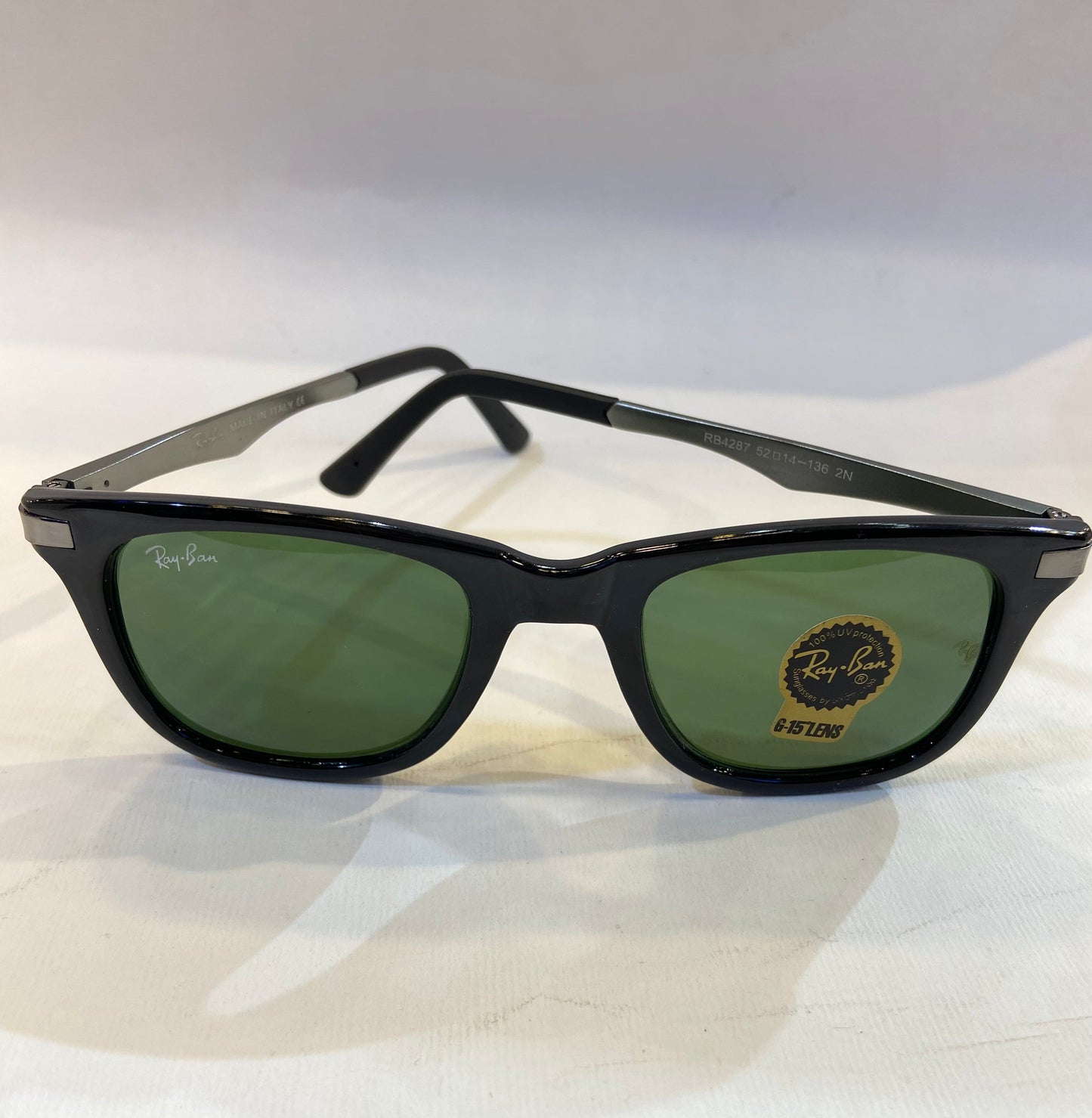 YAR RB Black Frame Green Shade Sunglasses RB4287 52 14-136 2N