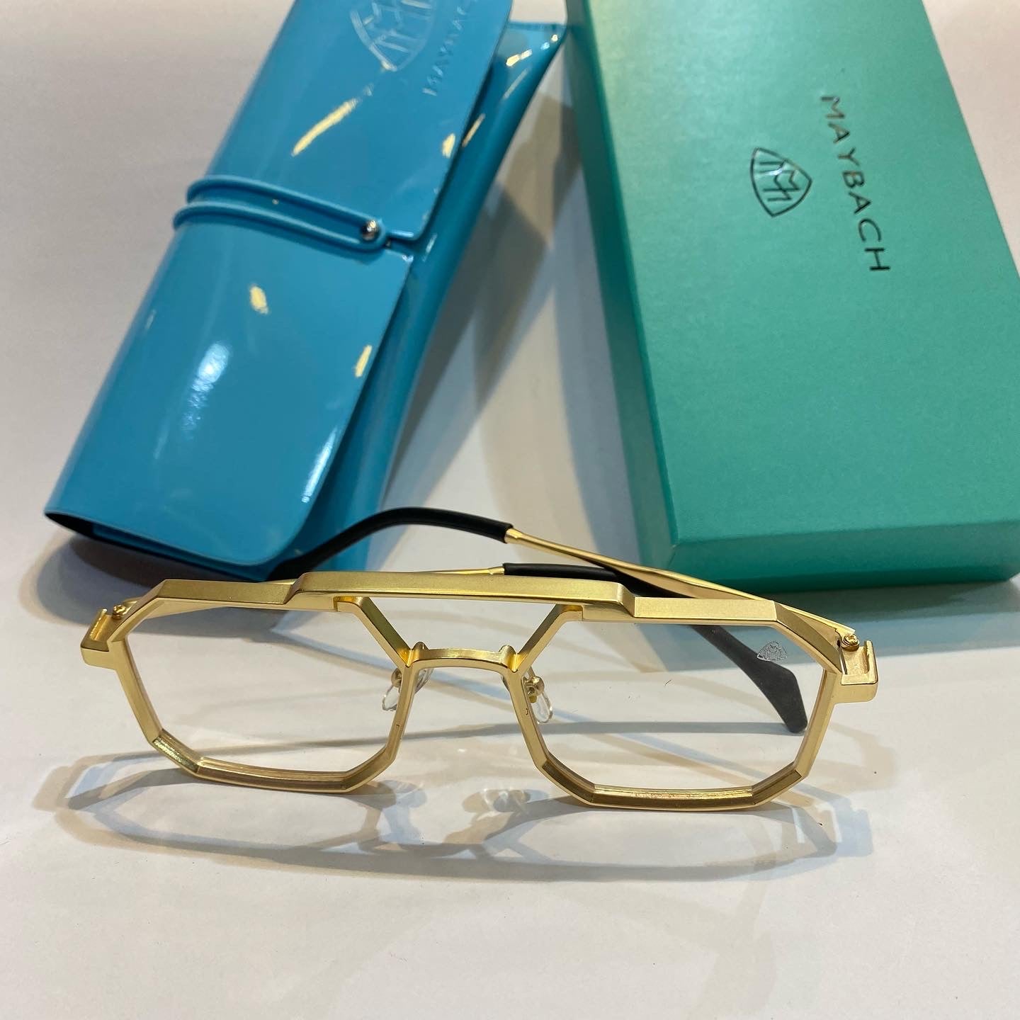 YAM Gold Frame Transparent Shade Unisex Branded Sunglasses