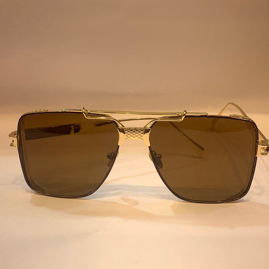 YAM Gold Frame Brown Shade Unisex Sunglass Z 80 52 16 142