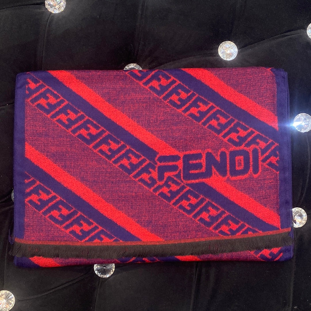 Fen Nef Navy Blue Red Colour With Navy Blue Nef Logo Imported Muffler 49022
