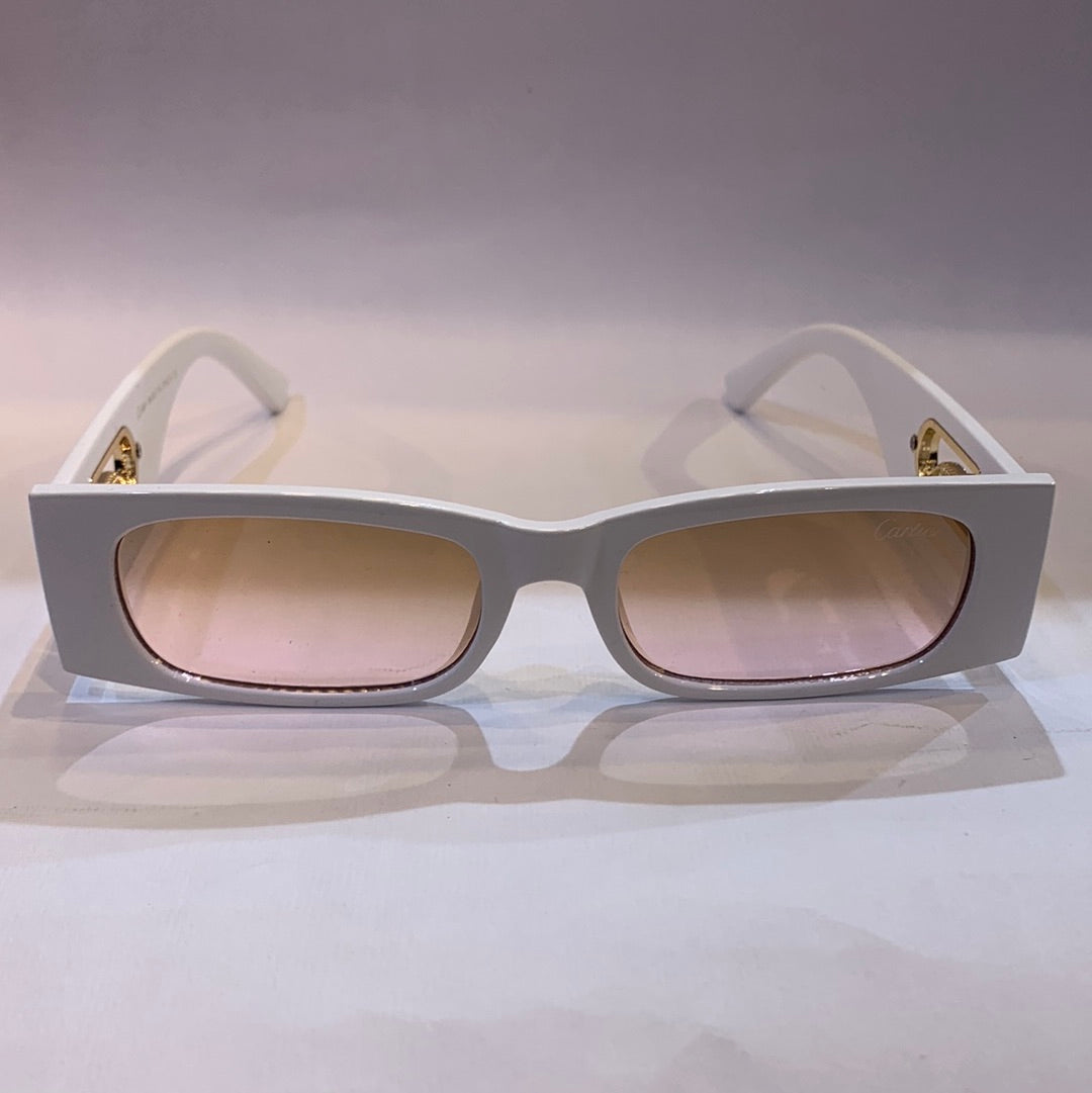 RAC White Frame Yellow Pink Shade Sunglasses