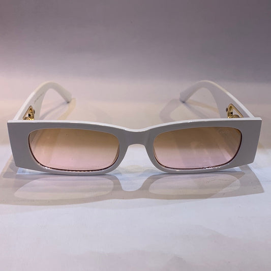 RAC White Frame Yellow Pink Shade Sunglasses