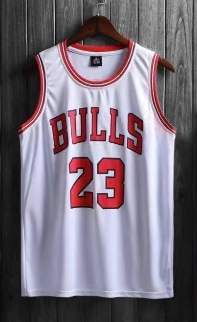 White Red Colour Bulls 23 Jersey Imported Quality