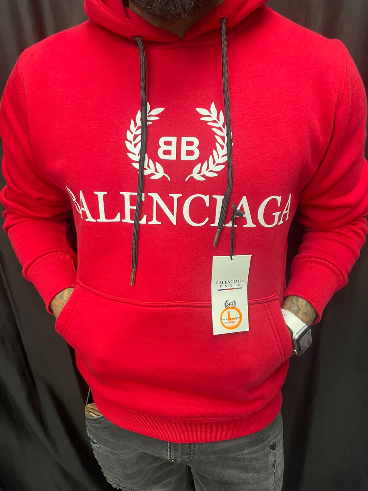BAL LAB Red Colour With BAL Embroidery Logo Premium Quality Unisex Hoodie’s 49004