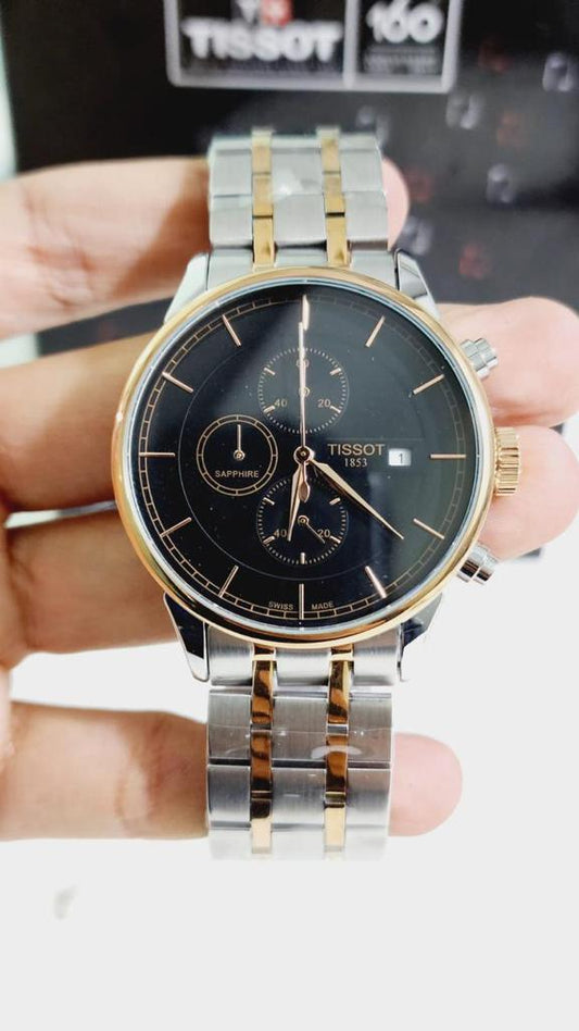 Sit Silver Copper Chain Black Dial Men Watch 901357