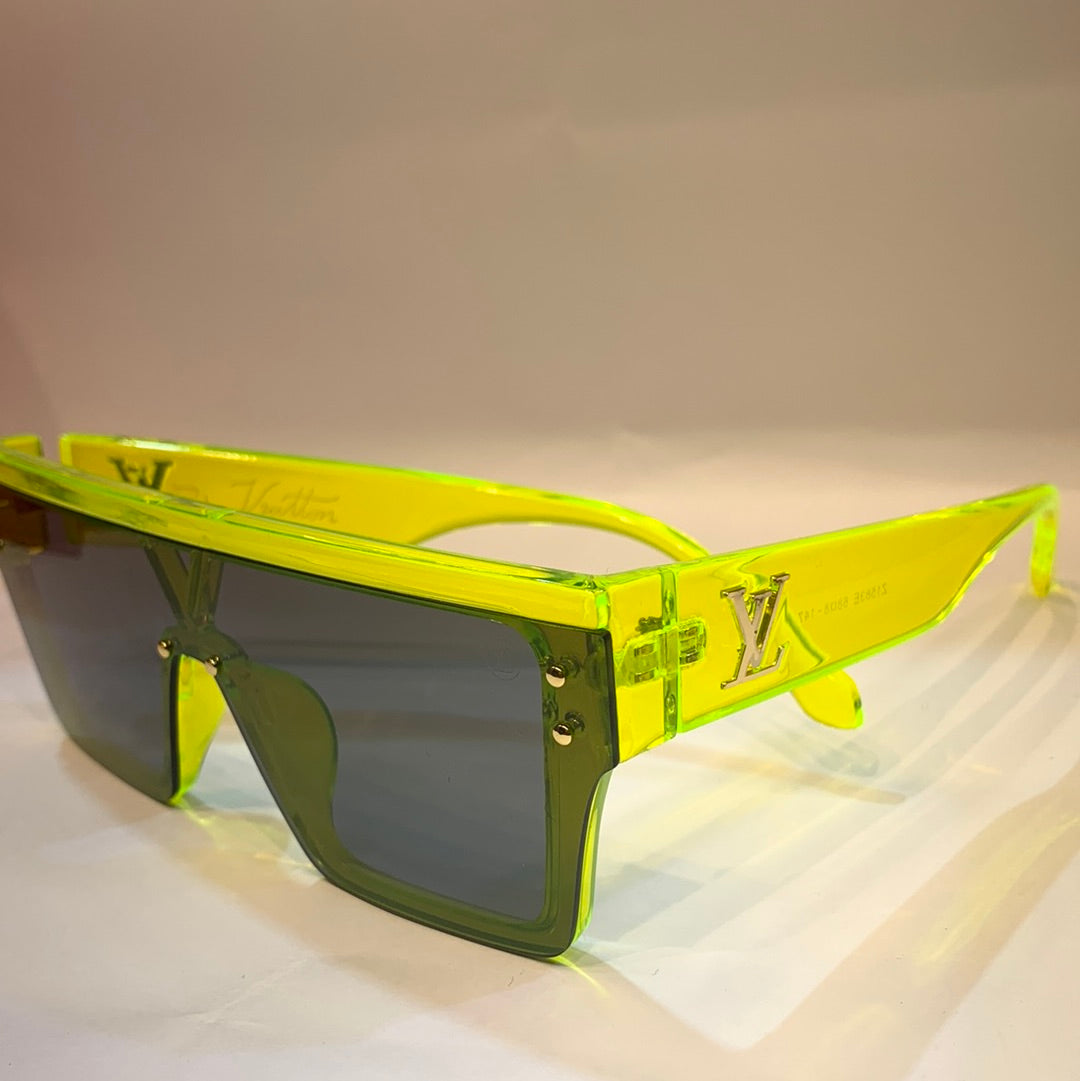 UOL VL Neon Frame Black Shade Unisex Sunglass Z1583E 68 8-147