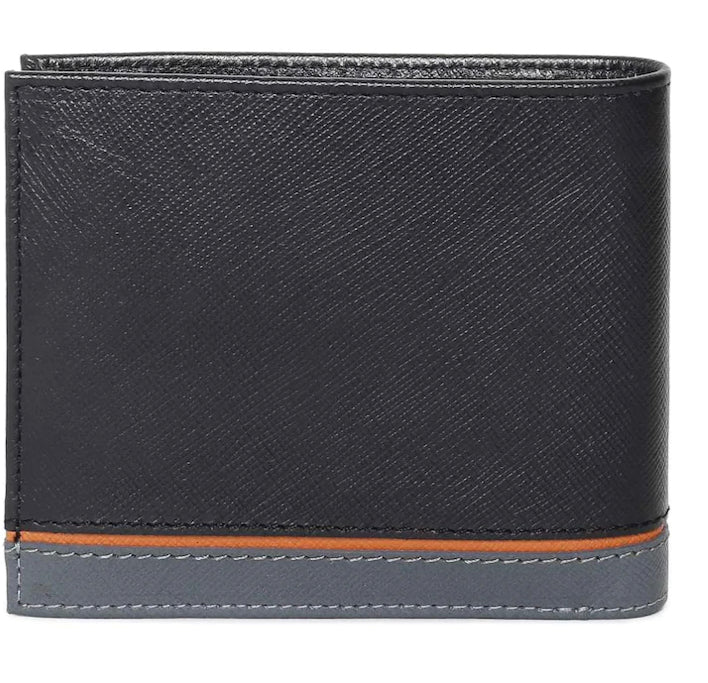 BLACK LEATHER BIFOLD WALLET