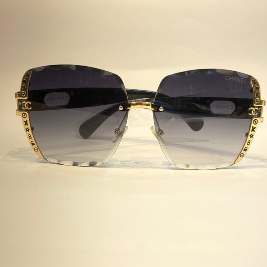 Ahc Golden Black Frame Blue Shade Sunglass 5814464 16-142