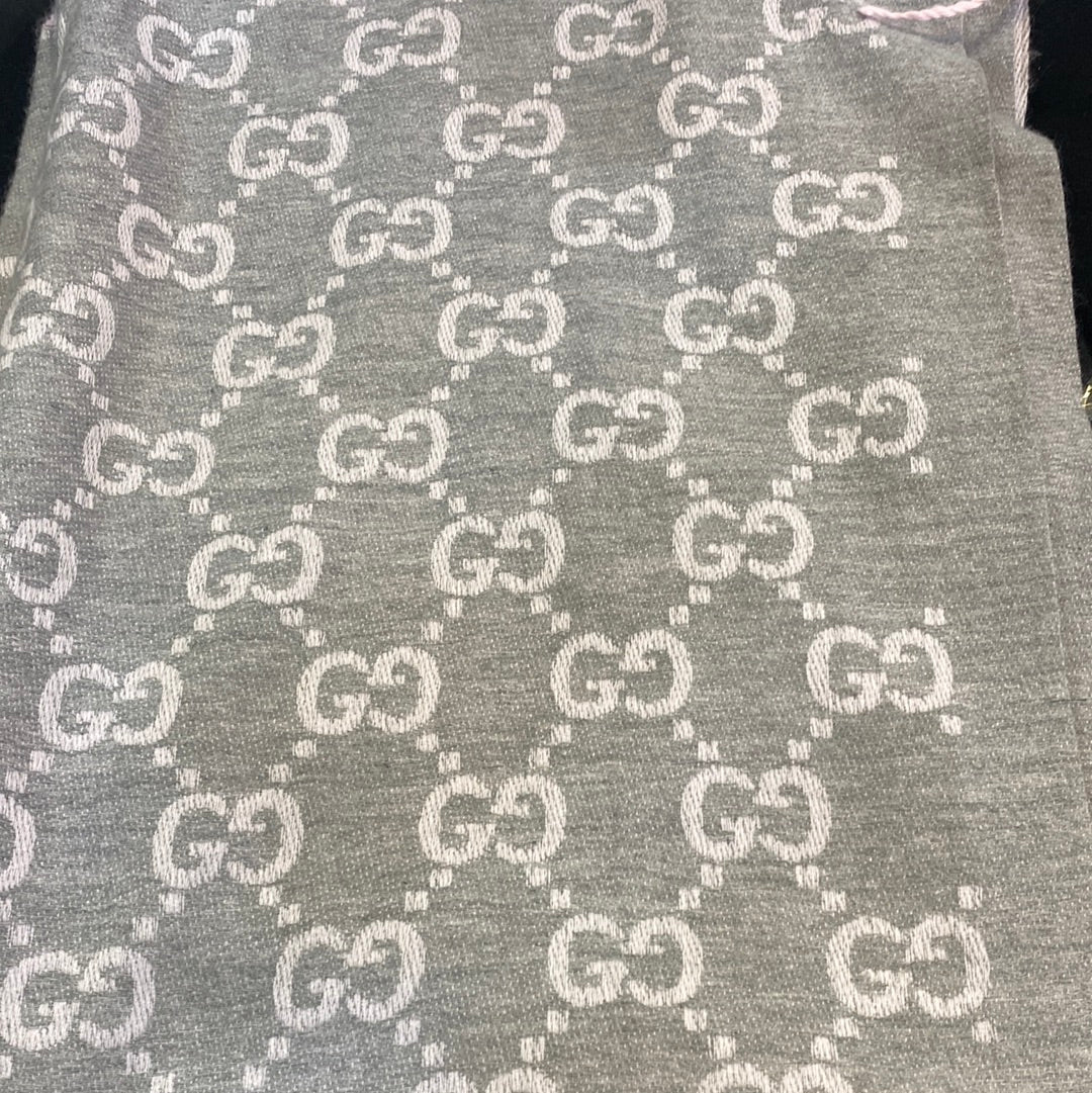 Cug Grey Peach Colour Green Red strip Print Heavy Quality Cashmere Muffler  9375