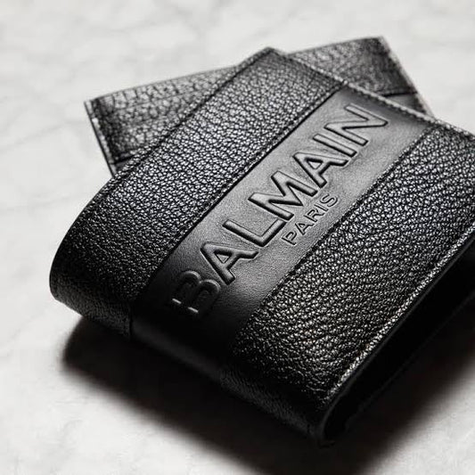 LAB Black Colour With Lab Print Design Genuine Leather Men’s Wallet 730707
