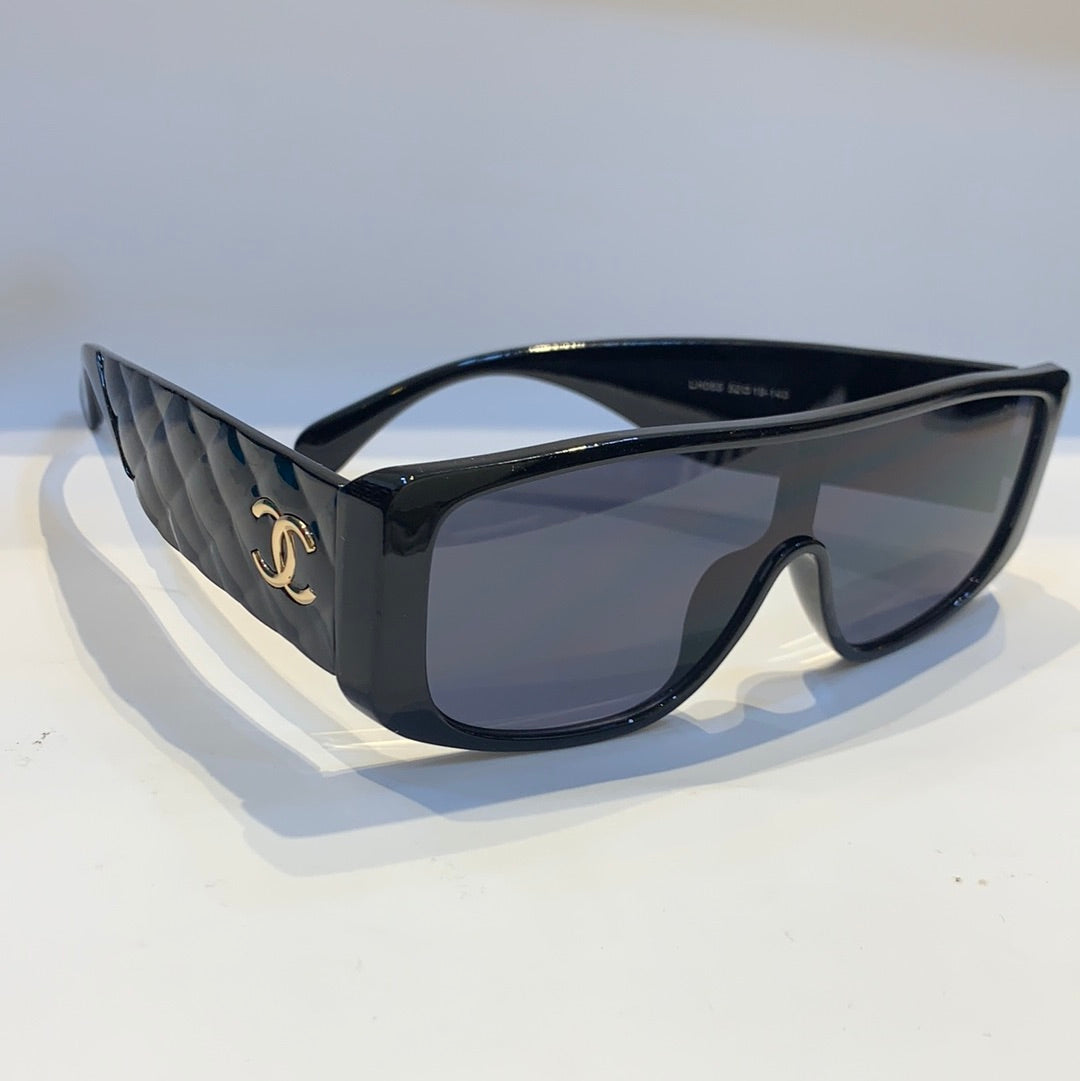 AHC  Black Frame Black Shade Unisex Sunglasses LH065 52 19-140