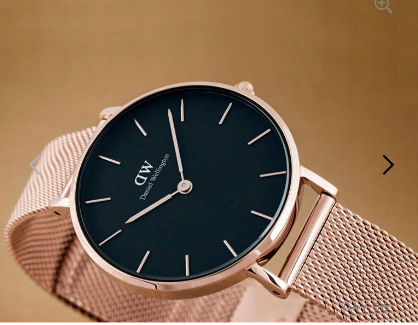 Wd Copper Chain Black Dial Slim Formal Casual Watch with Original Box Ladies Chain Watch