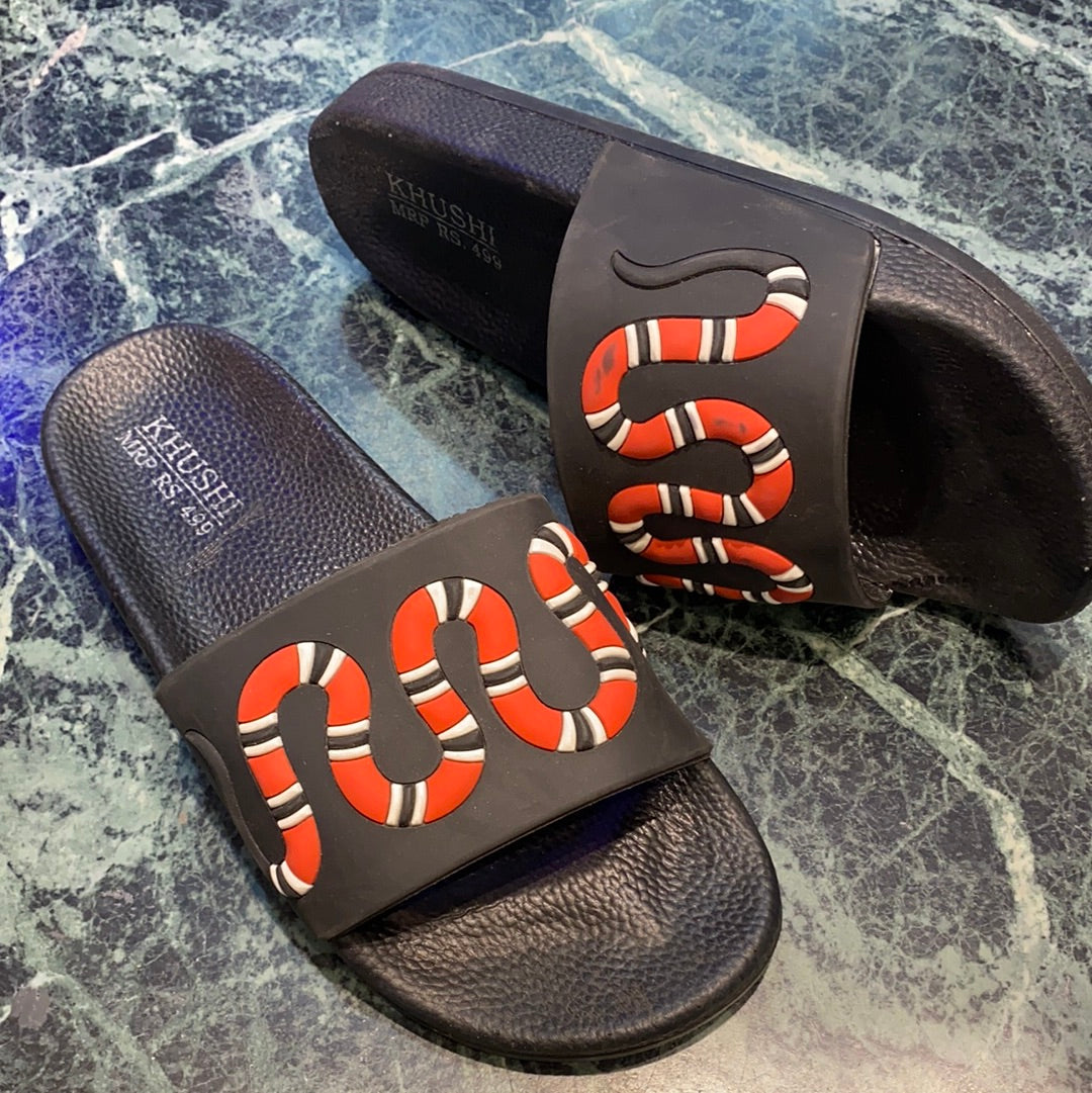 Black Red Snake Slipper (15112)