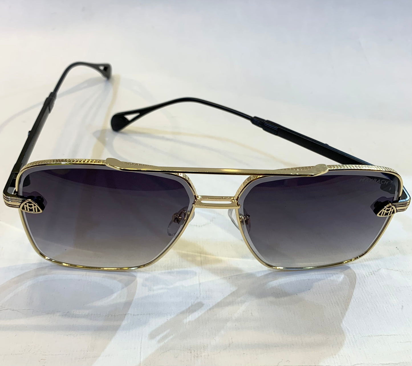 YAM Golden Black Frame Black Shade Sunglass
