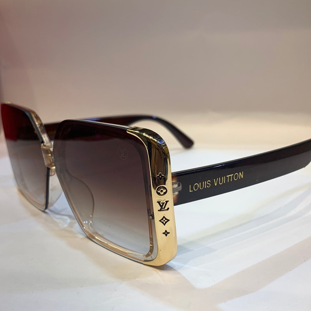 UOL VL Glossy Brown Frame Brown Shade Unisex Sunglass Z1664E 55 19-150