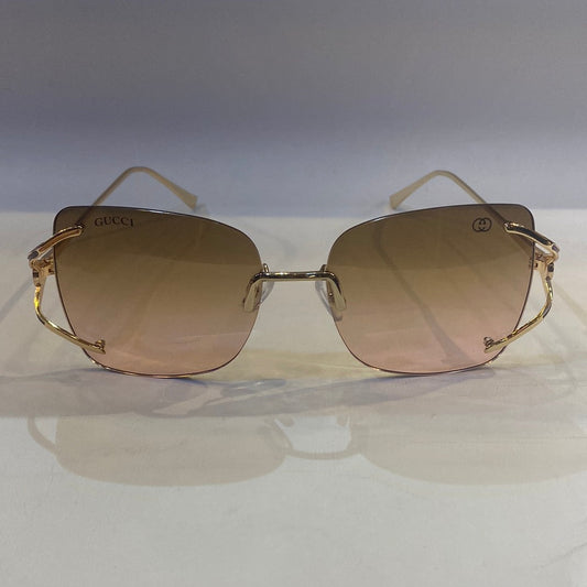 CUG Frameless Golden Stick Brown Pink Shade Sunglass G611 58 15-140