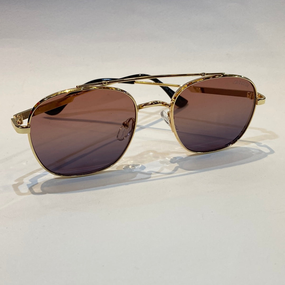 RAC Gold Frame Brown Shade Unisex Branded Sunglasses H5577 C6 56 15-140