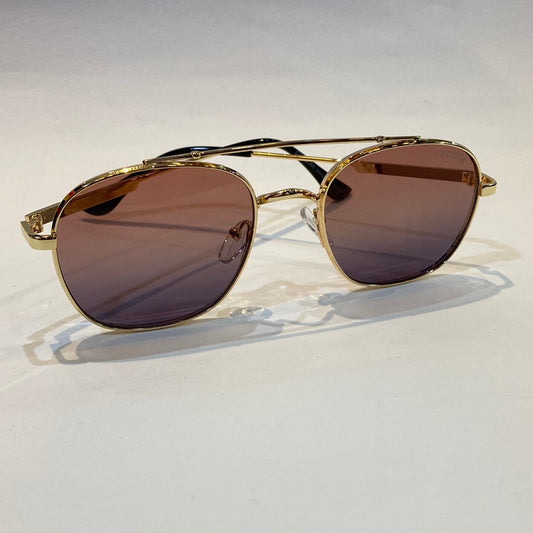 RAC Gold Frame Brown Shade Unisex Branded Sunglasses H5577 C6 56 15-140